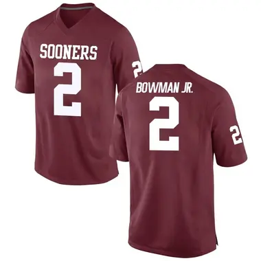 Billy Bowman Jr. Men's Oklahoma Sooners Crimson Football College Jersey - Game