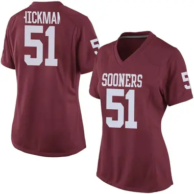 Branson Hickman Women's Oklahoma Sooners Crimson Football College Jersey - Game