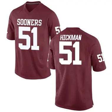 Branson Hickman Youth Oklahoma Sooners Crimson Football College Jersey - Game