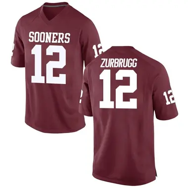 Brendan Zurbrugg Men's Oklahoma Sooners Crimson Football College Jersey - Game