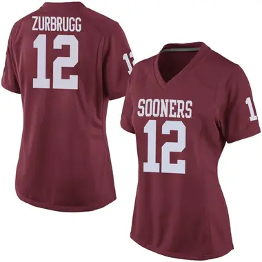 Brendan Zurbrugg Women's Oklahoma Sooners Crimson Football College Jersey - Game