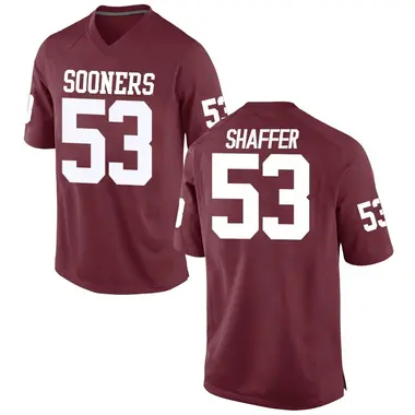 Caleb Shaffer Youth Oklahoma Sooners Crimson Football College Jersey - Game