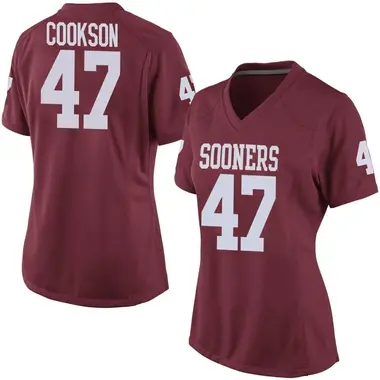 Cooper Cookson Women's Oklahoma Sooners Crimson Football College Jersey - Game