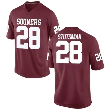 Danny Stutsman Men's Oklahoma Sooners Crimson Football College Jersey - Game