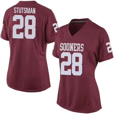 Danny Stutsman Women's Oklahoma Sooners Crimson Football College Jersey - Game