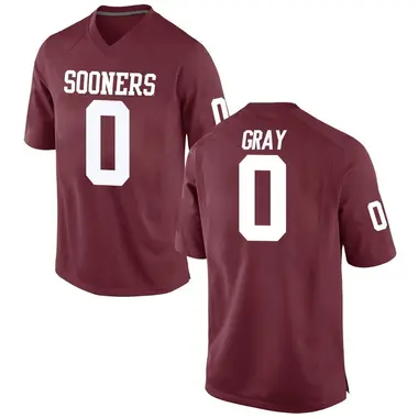 Eric Gray Youth Oklahoma Sooners Crimson Football College Jersey - Game