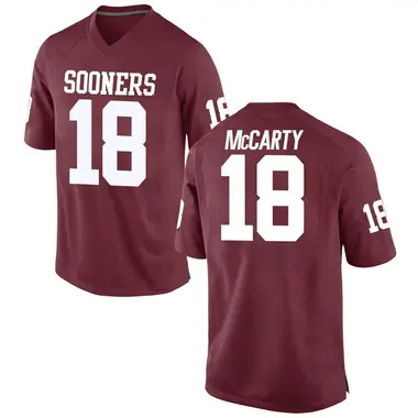 Erik McCarty Youth Oklahoma Sooners Crimson Football College Jersey - Game