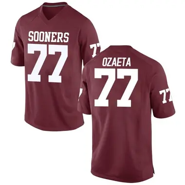 Heath Ozaeta Men's Oklahoma Sooners Crimson Football College Jersey - Game