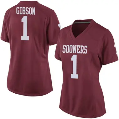 Jayden Gibson Women's Oklahoma Sooners Crimson Football College Jersey - Game