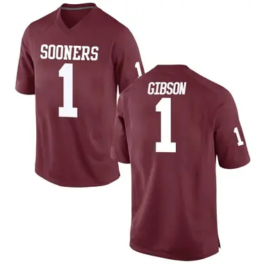 Jayden Gibson Youth Oklahoma Sooners Crimson Football College Jersey - Game