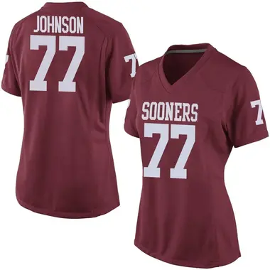 Jeffery Johnson Women's Oklahoma Sooners Crimson Football College Jersey - Game