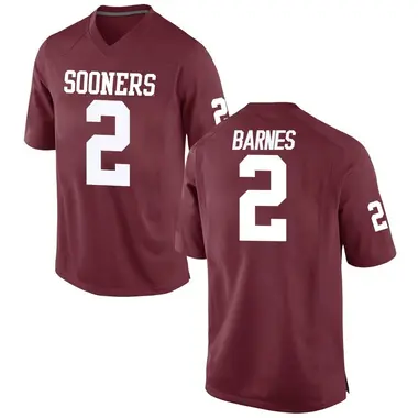 Jovantae Barnes Men's Oklahoma Sooners Crimson Football College Jersey - Game