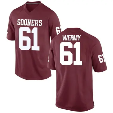 Kenneth Wermy Men's Oklahoma Sooners Crimson Football College Jersey - Game