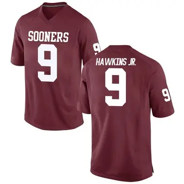 Michael Hawkins Jr. Men's Oklahoma Sooners Crimson Football College Jersey - Game