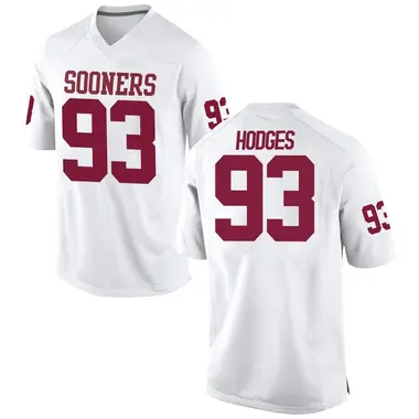 White Ace Hodges Men's Oklahoma Sooners Football College Jersey - Game