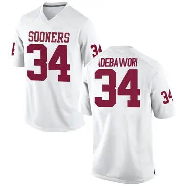 White Adepoju Adebawore Men's Oklahoma Sooners Football College Jersey - Game