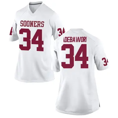 White Adepoju Adebawore Women's Oklahoma Sooners Football College Jersey - Replica