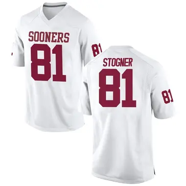 White Austin Stogner Men's Oklahoma Sooners Football College Jersey - Game