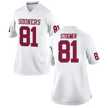 White Austin Stogner Women's Oklahoma Sooners Football College Jersey - Replica