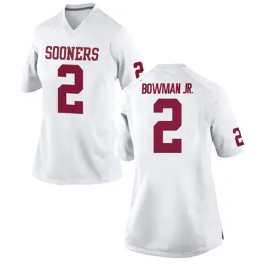 White Billy Bowman Jr. Women's Oklahoma Sooners Football College Jersey - Replica