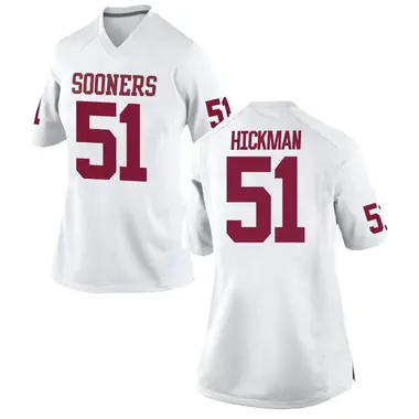 White Branson Hickman Women's Oklahoma Sooners Football College Jersey - Replica