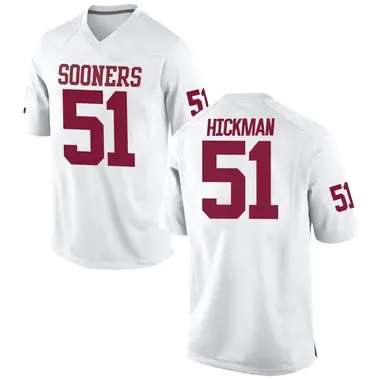 White Branson Hickman Youth Oklahoma Sooners Football College Jersey - Game