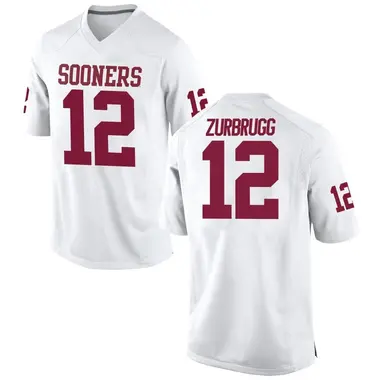 White Brendan Zurbrugg Men's Oklahoma Sooners Football College Jersey - Replica