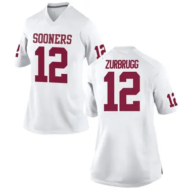 White Brendan Zurbrugg Women's Oklahoma Sooners Football College Jersey - Replica