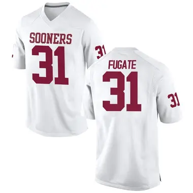 White Cale Fugate Men's Oklahoma Sooners Football College Jersey - Game