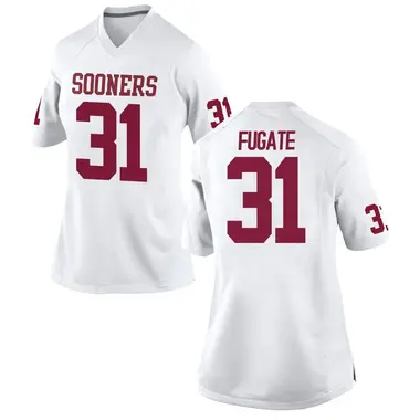 White Cale Fugate Women's Oklahoma Sooners Football College Jersey - Replica