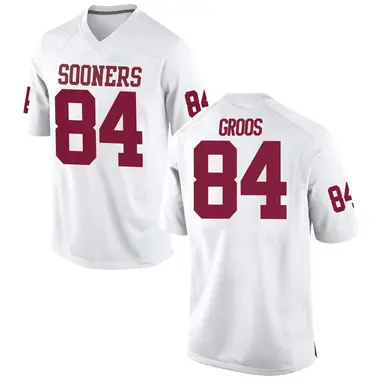 White Carsten Groos Men's Oklahoma Sooners Football College Jersey - Replica