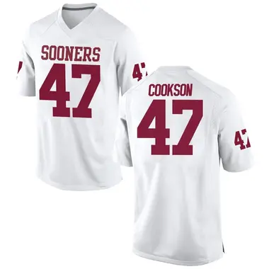 White Cooper Cookson Youth Oklahoma Sooners Football College Jersey - Replica