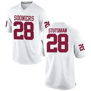 White Danny Stutsman Men's Oklahoma Sooners Football College Jersey - Game