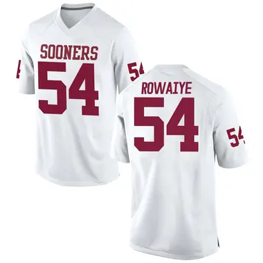 White David Rowaiye Youth Oklahoma Sooners Football College Jersey - Game