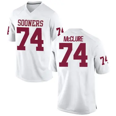 White Evan McClure Men's Oklahoma Sooners Football College Jersey - Replica