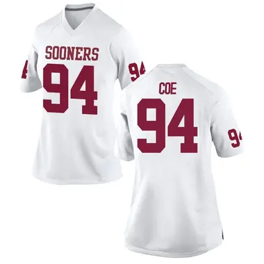 White Isaiah Coe Women's Oklahoma Sooners Football College Jersey - Replica