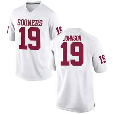 White Jacobe Johnson Men's Oklahoma Sooners Football College Jersey - Game