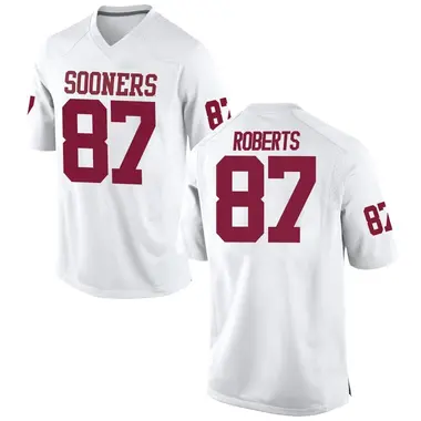 White Jake Roberts Men's Oklahoma Sooners Football College Jersey - Replica