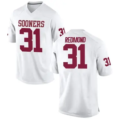 White Jalen Redmond Men's Oklahoma Sooners Football College Jersey - Game