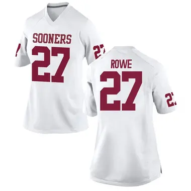 White Jayden Rowe Women's Oklahoma Sooners Football College Jersey - Replica