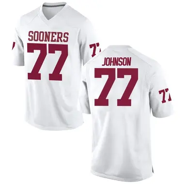 White Jeffery Johnson Men's Oklahoma Sooners Football College Jersey - Game