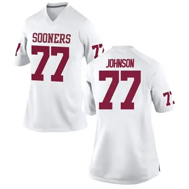 White Jeffery Johnson Women's Oklahoma Sooners Football College Jersey - Replica