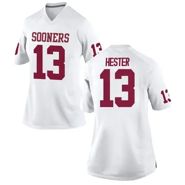 White J.J. Hester Women's Oklahoma Sooners Football College Jersey - Replica