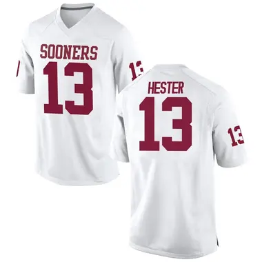 White J.J. Hester Youth Oklahoma Sooners Football College Jersey - Game