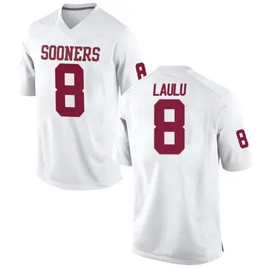 White Jonah Laulu Youth Oklahoma Sooners Football College Jersey - Replica