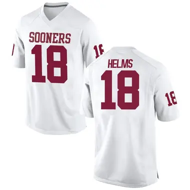 White Kaden Helms Men's Oklahoma Sooners Football College Jersey - Game