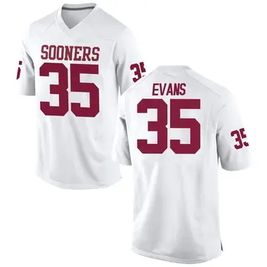 White Liam Evans Men's Oklahoma Sooners Football College Jersey - Game