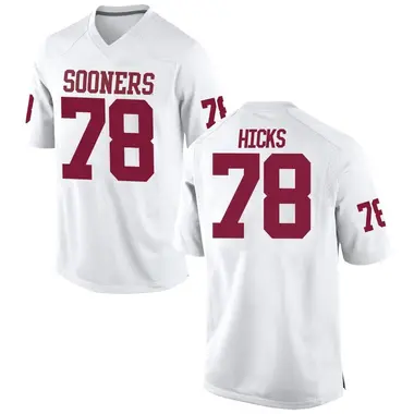 White Marcus Hicks Men's Oklahoma Sooners Football College Jersey - Game