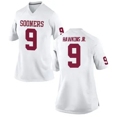 White Michael Hawkins Jr. Women's Oklahoma Sooners Football College Jersey - Replica