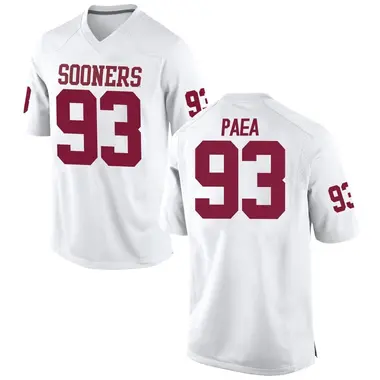 White Phil Paea Youth Oklahoma Sooners Football College Jersey - Game